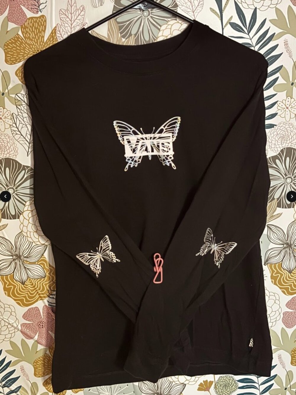 VANS long sleeve holographic butterfly shirt